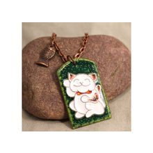 Кулон "манеки нэко" с кошкой