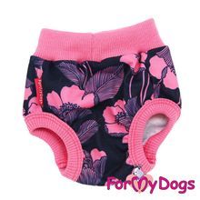 Трусики для собак ForMyDogs Маки черно розовые для девочек 330SS-2018