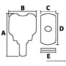 Osculati White spare handle L66, 20.339.00