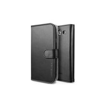 Кожаный чехол для Samsung Galaxy S3 (i9300) SGP Leather Wallet Case Valentinus, цвет черный (SGP09279)