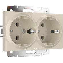 Werkel Розетка Werkel двойная с заземлением слоновая кость WL03-SKG-02-IP20 4690389073113 ID - 236930
