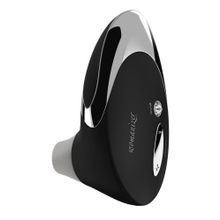 Womanizer Чёрный бесконтактный стимулятор с хромированной вставкой Womanizer W500 Black Chrome (черный с серебристым)