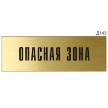 Информационная табличка «Опасная зона» на дверь прямоугольная Д143 (300х100 мм)