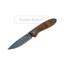 Нож складной Колонок, береста (дамасская сталь)