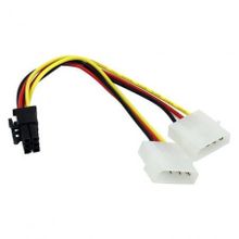 Переходник питания для видеокарты PCI-E 6pin -> 5 + 5" Molex, Orient C391"