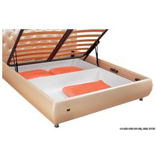 Кровать мягкая с подъемным механизмом Эмили 160 с пугвицами (с ящиком)