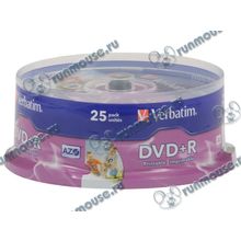 Диск DVD+R 4.7ГБ 16x Verbatim "43539", Printable, пласт.коробка, на шпинделе (25шт. уп.) [48825]