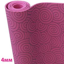 Коврик для йоги 173х61х0,4 см HKEM113-P2 (розовый с риунком "ЗАВИТКИ")