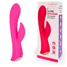 Erokay Ярко-розовый вибромассажер-кролик 5  Silicone Ripple Passion - 19,1 см. (ярко-розовый)