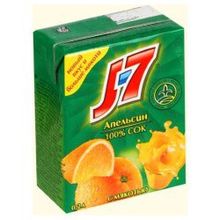 Безалкогольный напиток J7 апельсин, 0.200 л., 0.0%, безалкогольный, пачка, 27