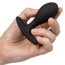 Черная расширяющаяся анальная пробка Weighted Silicone Inflatable Plug M (223431)