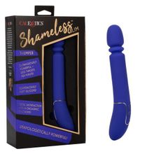 California Exotic Novelties Синий вибратор с поступательными движениями Shameless Slim Thumper - 22,75 см. (синий)