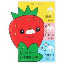 Пластырь Tony Moly для носа против черных точек Homeless Strawberry Seeds 3-step Nose Pack