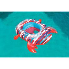 Надувная лодочка с отверстиями для ног и тентом Bestway 34109 (6-18 мес) красная