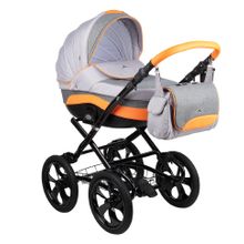 Коляска Adamex SOFIA HC black т.серый+серый+оранжевый