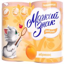 Мягкий Знак Deluxe Абрикос 4 рулона в упаковке 2 слоя