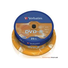 Диски DVD-R 4.7Gb Verbatim 16х  25 шт  Cake Box  &lt;43522&gt;