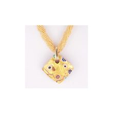 Подвеска из муранского стекл  на бисере, Арт. 10007, размер 3 см х 3 см