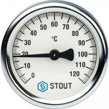 Термометр биметаллический накладной с пружиной Ø63 Stout, SIM-0004-630015