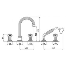 Смеситель Cezares Olimp BVD 03 24 Sw на борт ванны
