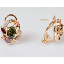 Серьги с mix фианитом "Флоренция"