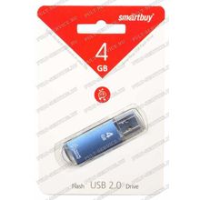 Флешка 4 Gb SmartBuy V-Cut Blue