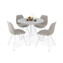 Слайн Обеденная группа SHT-DS212 бет. чик. свет.-сер. лунн. кам. хром лак