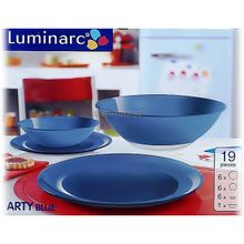 Столовый сервиз Luminarc ARTY BLUE АРТИ БЛЮ H0053 (19 предметов)