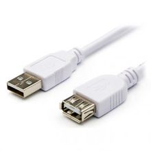 Кабель удлинитель USB 2.0 Am=>Af - 0.8 м, белый, Atcom (AT3788)