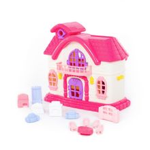 Кукольный домик Сказка с набором мебели (12 элементов) (в пакете)