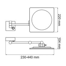 WasserKRAFT Зеркало увеличительное K-1008 с LED-подсветкой