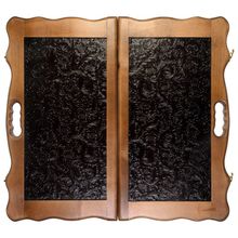 Нарды кожаные "Цветок" большие в дипломате