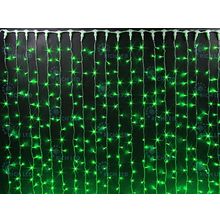 Rich LED RL-C2*6-T G Уличный светодиодный Занавес 2x6 м, зеленый, пост свечение, провод прозрачный