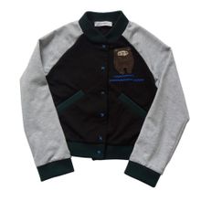 Leya.me Бомбер черно-серый комбинированный с нашивкой ALD 040