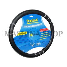 Оплетка руля DOLLEX OPL38361 38см черная с вставками