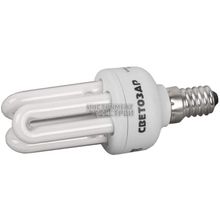 Энергосберегающая лампа СВЕТОЗАР SV-44430-09 "Стержень-3U", E14, теплый белый свет (2700 К)