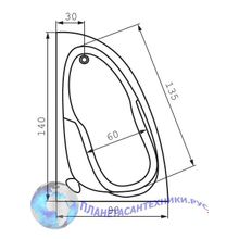 Ванна акриловая Cersanit Joanna 140х90 левая