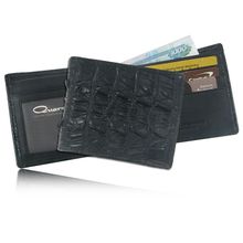 Мужской бумажник из кожи крокодила, цвет: черный
