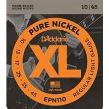 EPN110 XL PURE NICKEL Струны для электрогитары чистый никель Regular Light 10-45 D`Addario