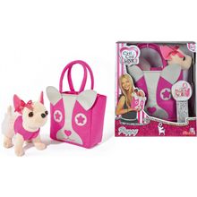 Simba Плюшевая собачка Чихуахуа с розовой сумкой, 20 см 5897403
