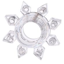 Toyfa Basic Прозрачное гелевое эрекционное кольцо-звезда (прозрачный)