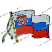 Наклейка RUS флаг вырезанный 11х15см