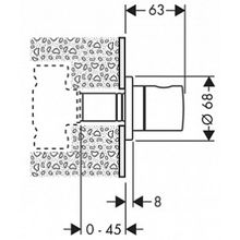 Вентиль Hansgrohe Trio Quattro S 15972000 наружная часть