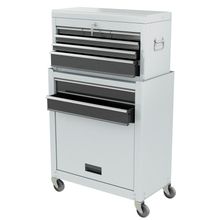 Шкаф для инструмента двухсекционный, 600 х 260 х 340 мм, 616 х 330 х 658 мм, на колесах, 10 ящиков MATRIX