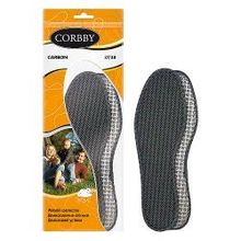 Стельки для обуви Corbby Carbon, 1 пара, безразмерные, мембранная ткань, с активированным углем