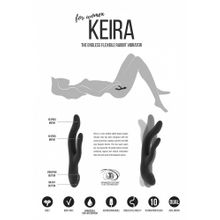 Чёрный вибратор Keira с клиторальным отростком - 21,3 см. Черный