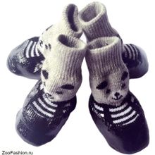 Носки для собак "Моська" с латексным покрытием 4 шт. Черные ( )