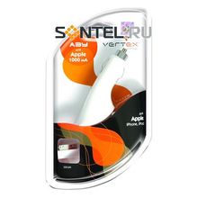 Автомобильное зарядное устройство для iPhone 2G 3G 4, ток заряда 1000mA, белое, Vertex