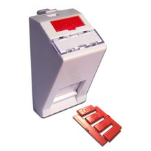 LAN-SIP-22A-WH Вставка 22.5x45 на 1 кейстоун, угловая, со шторкой, маркировкой и иконками, белая