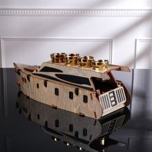 Мини-бар деревянный Яхта, серо-коричневый, 47 см